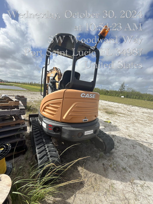 2018 Case CX37C ROPS, LONG ARM, RUBBER TRACKS, AUX HYD