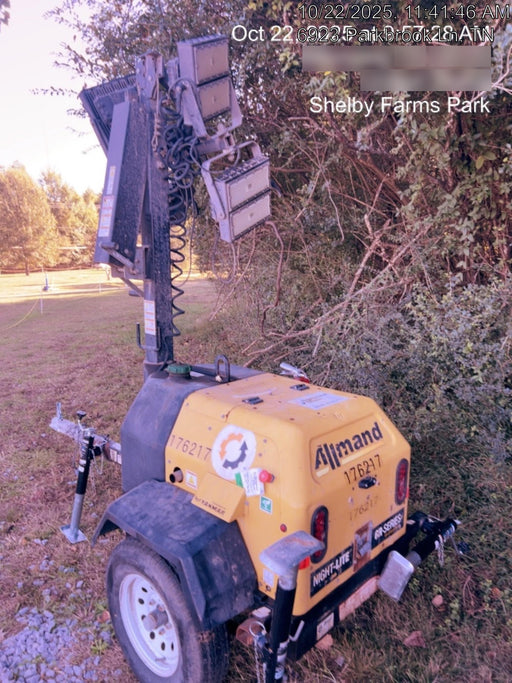 2021 Allmand NLV3GR (4) LED Light Fixture 350W, 23' Vertical Mast, 3kW Prime, Towable, Deep Sea L401, Leveling Jacks, Yanmar T4F 5.8hp