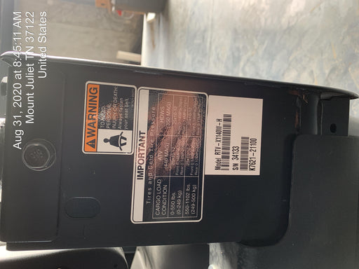 Kubota RTV-X1140W-H 4WD utility cart -LED strobe -Windshield tempered glass -Plastic canopy -Wire harness kit -Backup alarm