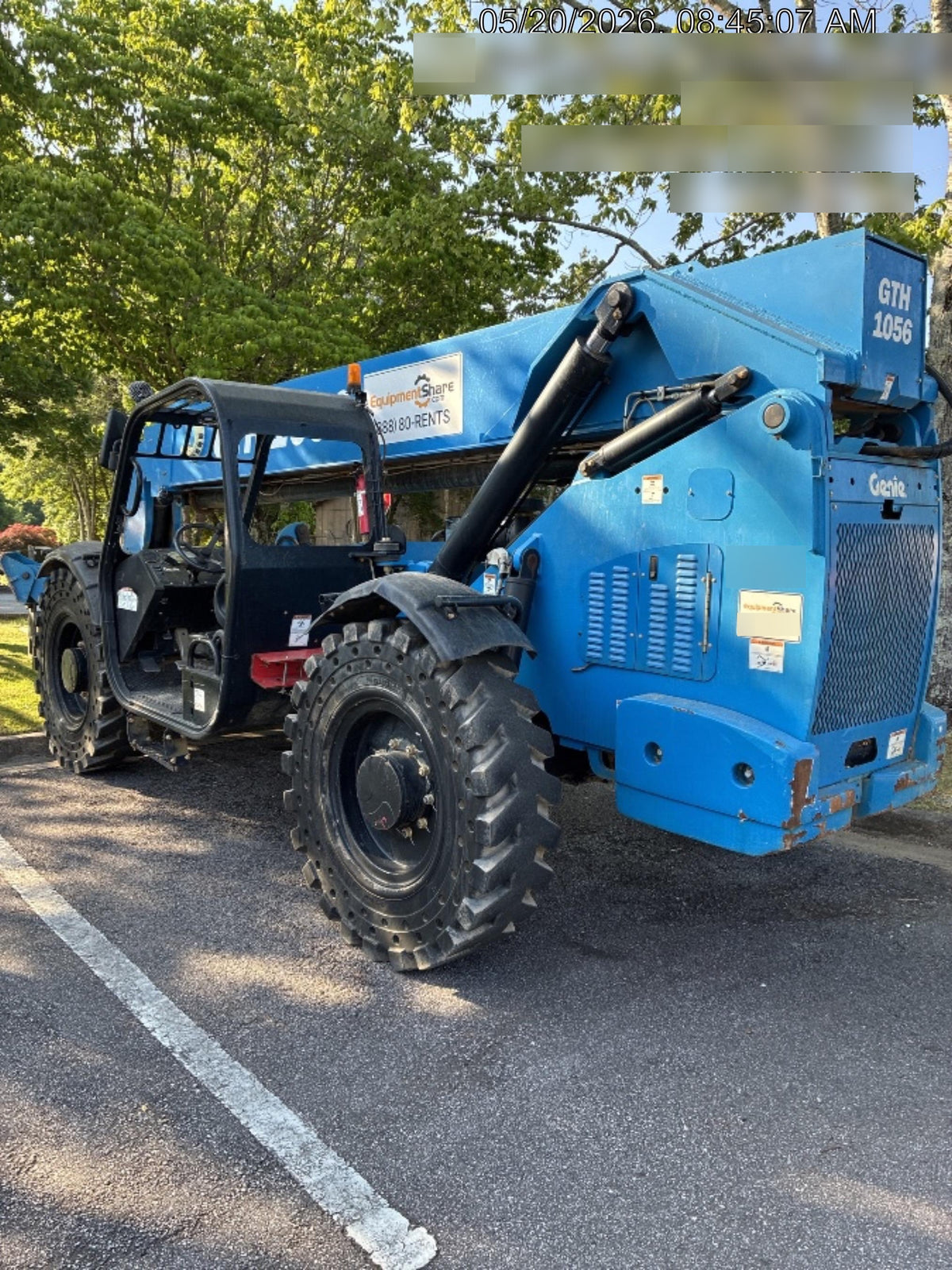 2019 Genie GTH-1056 Canopy, Solid RT Tires, LED Work Lights, Beacon 60" QA Carriage, 60" Forks