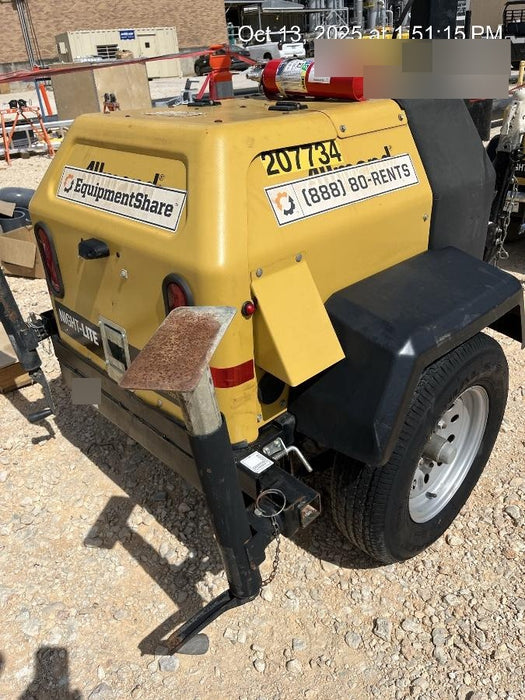 2022 Allmand NLV3GR (4) LED Light Fixture 350W, 23' Vertical Mast, 3kW Prime, Towable, Deep Sea L401, Leveling Jacks, Yanmar T4F 5.8hp