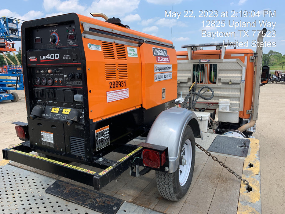 2022 Lincoln Electric LE400 Kubota V1505, Trlr, Cable Rack, Light Kit, ES Decals, T3