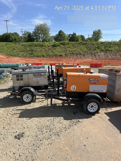 2021 Lincoln Electric Vantage 322 Vantage 322 Ready Pak 3 w/ Decals, ORANGE (includes trailer, cable rack, fender light kit) NO Telematics