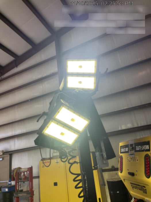 Allmand NLV3GR (4) LED Light Fixture 350W, 23' Vertical Mast, 3kW Prime, Towable, Deep Sea L401, Leveling Jacks, Yanmar T4F 5.8hp