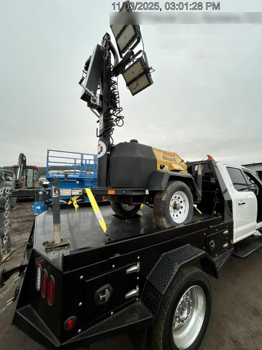 2021 Allmand NLV3GR (4) LED Light Fixture 350W, 23' Vertical Mast, 3kW Prime, Towable, Deep Sea L401, Leveling Jacks, Yanmar T4F 5.8hp