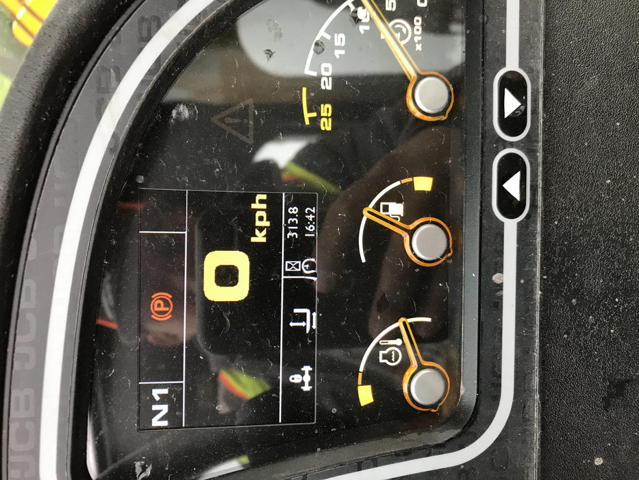 2019 JCB 510-56 74 HP w/CAB/HVAC, Beacon, Worklights, Aux Hydraulics, Solid Tires 66" Carriage/60" Forks