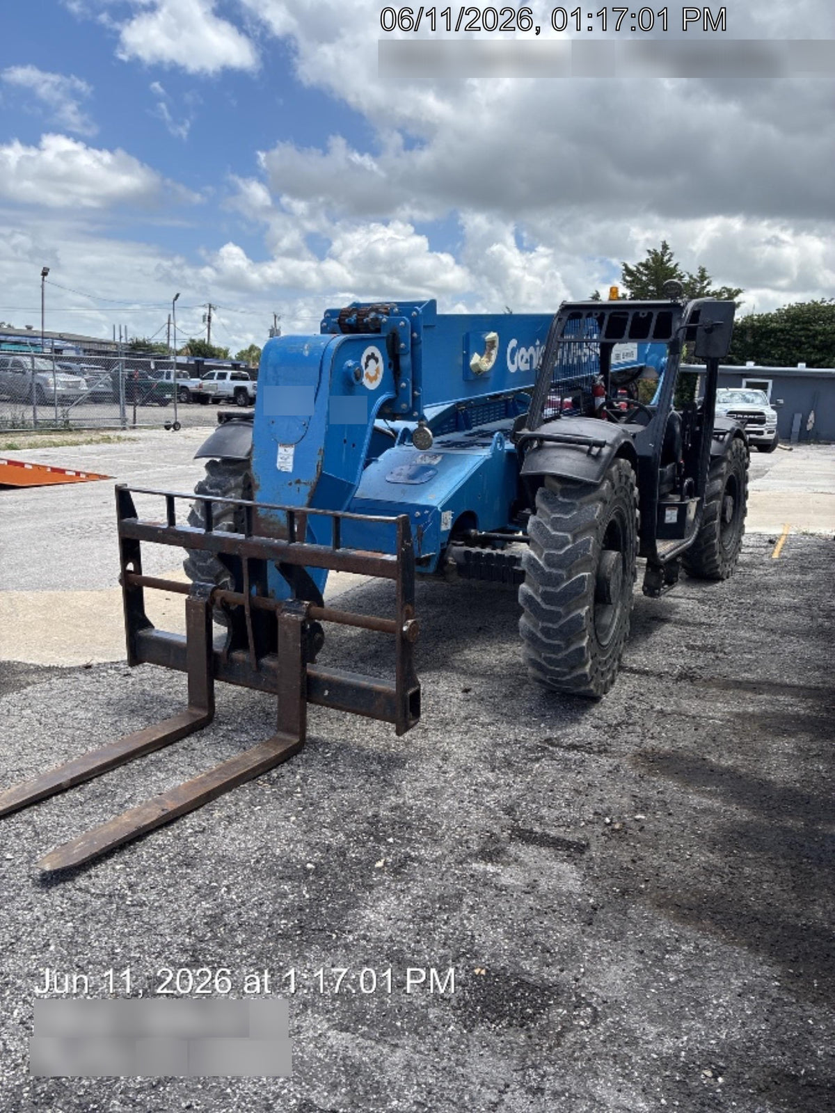 2018 Genie GTH-844 Genie GTH-844 w/ROPS, Work Lights, Solid Tires, RH Cab Mesh, Beacon, 60" Carriage and Forks