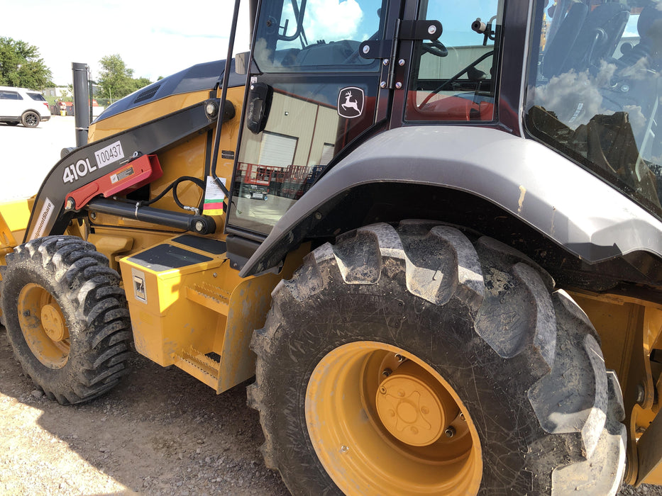 2020 John Deere 410L - Extendable Stick Cab/Heat/Air, 4WD, Extendable Stick, Pilot Controls, 2 Way Hydraulics, TAG Manual QC
