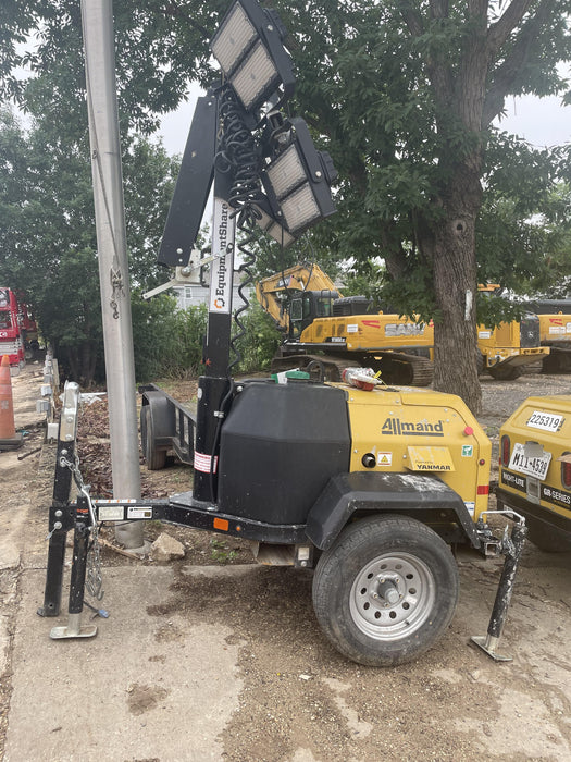 2022 Allmand NLV3GR (4) LED Light Fixture 350W, 23' Vertical Mast, 3kW Prime, Towable, ES Decals, T3