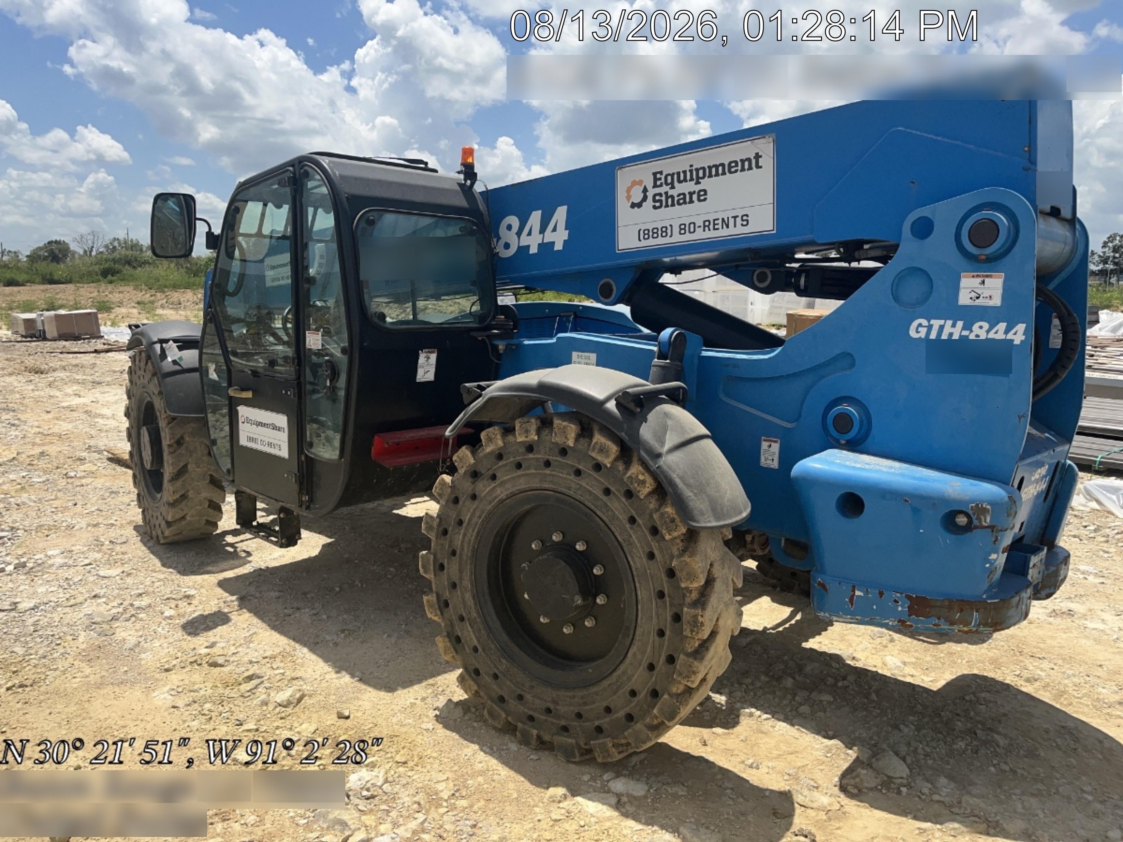 2019 Genie GTH-844 Genie GTH-844 w/Enclosed Cab w/HVAC, Work Lights, Solid Tires, Beacon, 60" Carriage and Forks
