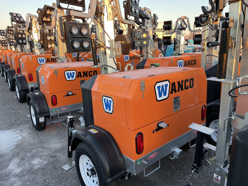 2025 Wanco WLTT-4MM4K Diesel, Mitsubishi L2E, 9.0HP @1800 rpm, Deep Sea Controller, Shore Power Plug, Auto Start, (4) 350W LED Floodlights, 4kW Generator, 60 Gal Fuel Tank, 2" Ball, T3