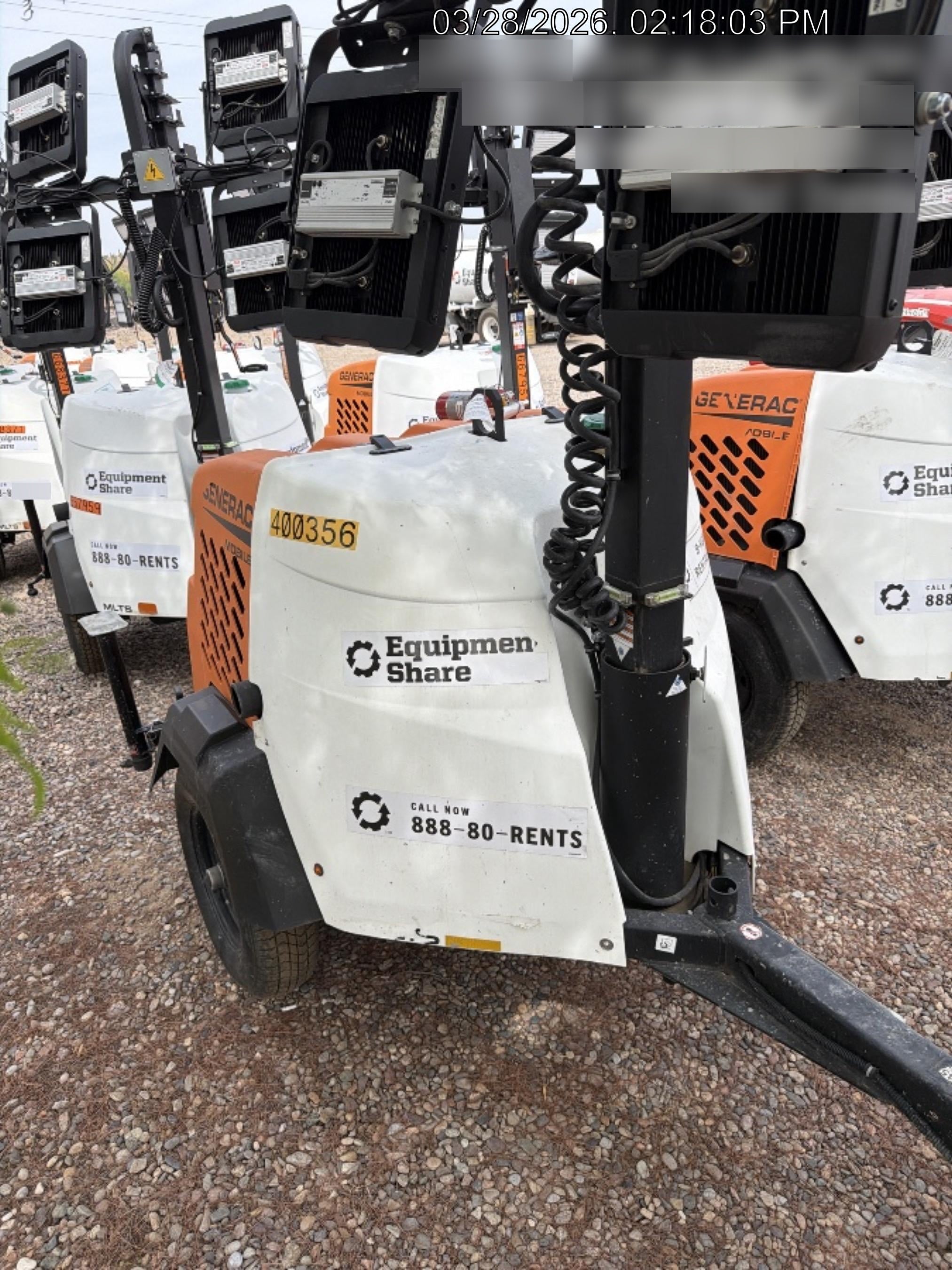 2024 Generac MLT2 Diesel, Flex Switch 120V Input, Powerzone Controller, 
(4) 320W LED Lights, 4kW Generator, 39.9 Gal Fuel Tank, 2" Ball, T3