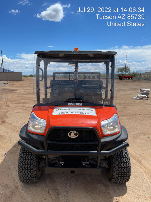 2022 Kubota RTV-X1140W-H Plastic Canopy, Windshield Acrylic Clear, LED Strobe Light, Wire Harness Kit, Back up Alarm