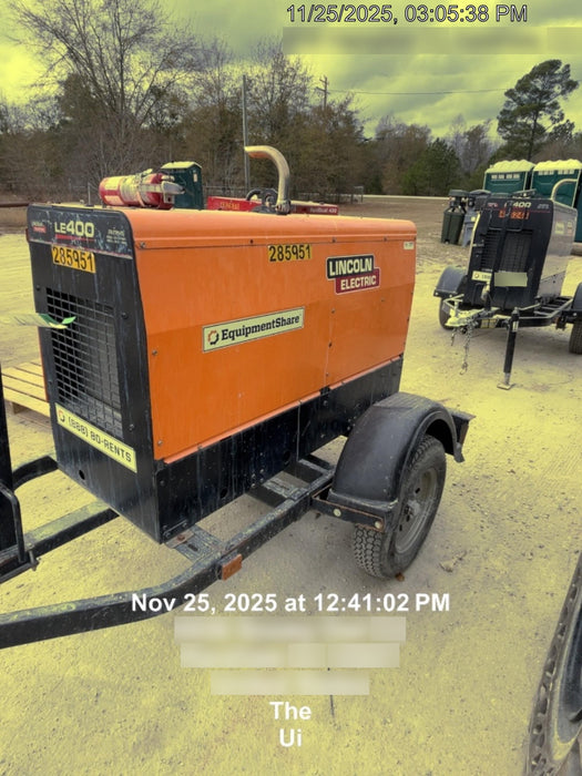 2022 Lincoln Electric LE400 Kubota V1505, Trlr, Cable Rack, Light Kit, ES Decals, T3