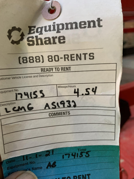 2021 Lgmg AS1932E Electric Drive, Solid Non Marking Tires, Dual Beacons