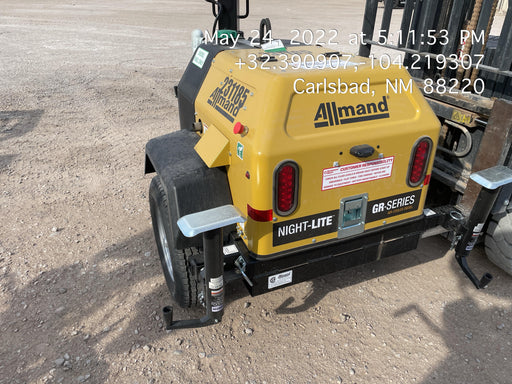 2022 Allmand NLV3GR (4) LED Light Fixture 350W, 23' Vertical Mast, 3kW Prime, Towable, Deep Sea L401, Leveling Jacks, Yanmar T4F 5.8hp