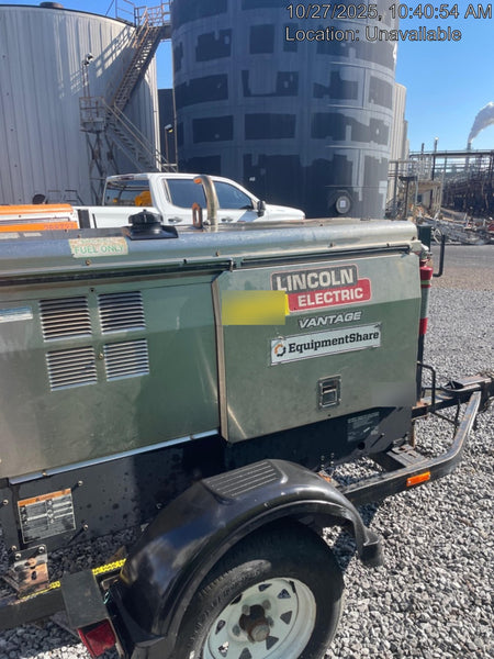 2019 Lincoln Electric Vantage 322 Welder Ready-Pak 3, Two wheel trailer, Fender and Light kit, Cable Rack