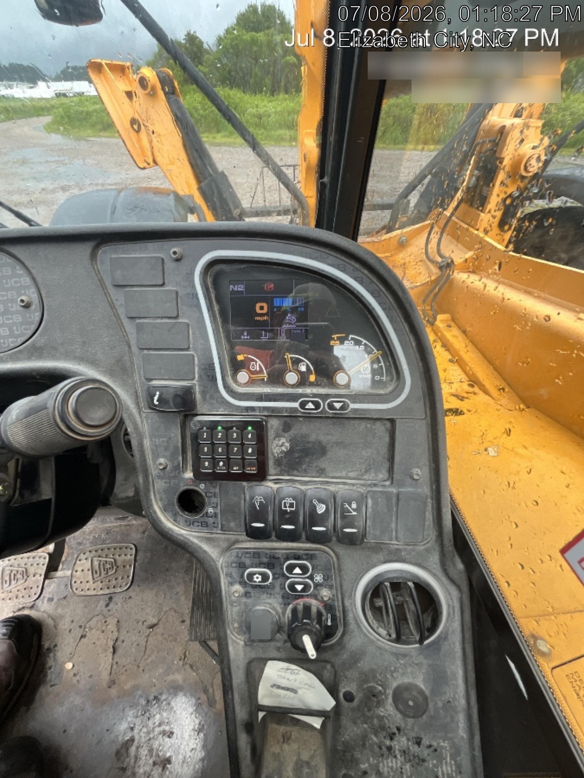 2019 JCB 514-56 Cab/Heat/Air, 109HP, Solid Tires, STD Worklight, Beacon, Aux Hydraulics, Lifting Eye, Back up Alarm w/72" Side Shift Carriage, 60" Forks