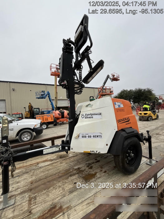 2023 Generac MLT2 Diesel, Flex Switch 120V Input, Powerzone Controller, 
(4) 320W LED Lights, 4kW Generator, 39.9 Gal Fuel Tank, 2" Ball, T3