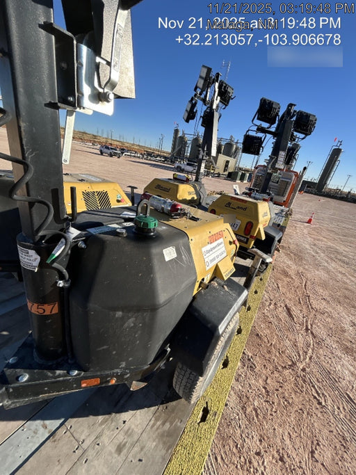 2022 Allmand NLV3GR (4) LED Light Fixture 350W, 23' Vertical Mast, 3kW Prime, Towable, ES Decals, T3