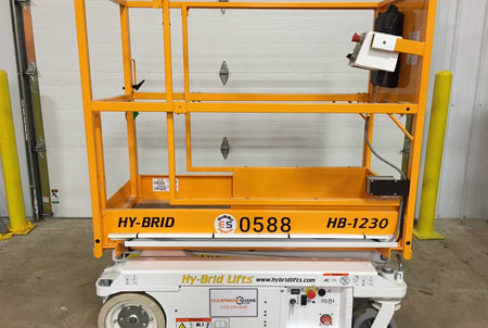 Custom Equipment HB-1230 Scissor Lift HB-1230
Platform capacity up to 550 lbs
Working height up to 18 ft
Zero-turn radius
Non-marking wheels